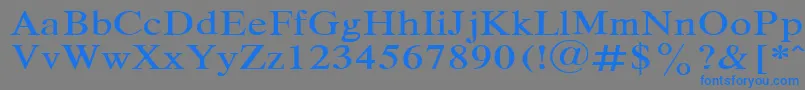 フォントRespectPlain.001.001120n – 灰色の背景に青い文字