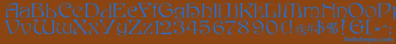 Lisätietoja Eddafilled-fontista Eddafilled-fontti – siniset fontit ruskealla taustalla