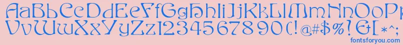 Eddafilled Font – Blue Fonts on Pink Background