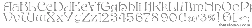 Eddafilled-fontti – harmaat kirjasimet valkoisella taustalla