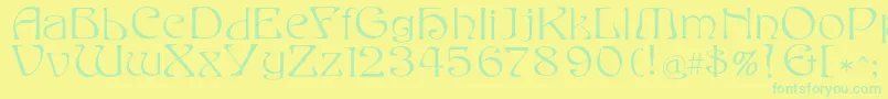 Eddafilled Font – Green Fonts on Yellow Background