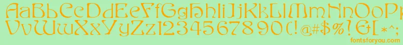 Шрифт Eddafilled – оранжевые шрифты на зелёном фоне