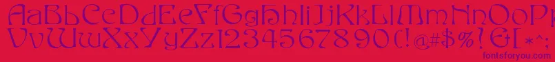 Eddafilled Font – Purple Fonts on Red Background