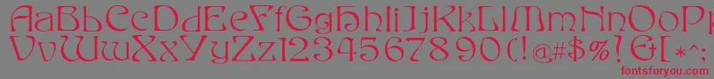 Eddafilled-Schriftart – Rote Schriften auf grauem Hintergrund