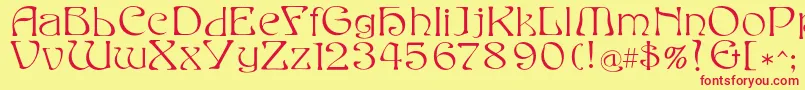 Eddafilled Font – Red Fonts on Yellow Background