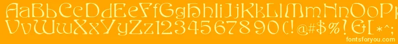 Eddafilled Font – Yellow Fonts on Orange Background