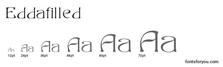 Größen der Schriftart Eddafilled (75217)