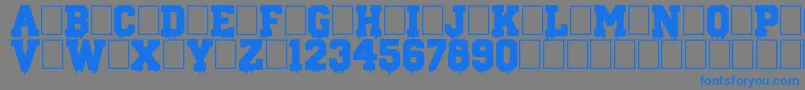 Czcionka GunSchool – niebieskie czcionki na szarym tle