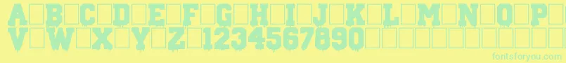 Fonte GunSchool – fontes verdes em um fundo amarelo