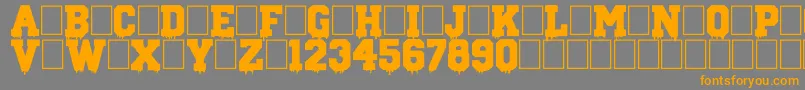 GunSchool-fontti – oranssit fontit harmaalla taustalla