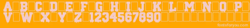フォントGunSchool – オレンジの背景にピンクのフォント