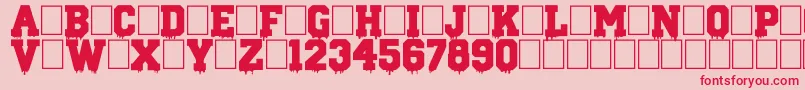フォントGunSchool – ピンクの背景に赤い文字