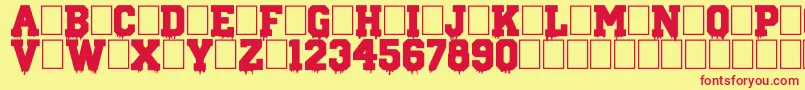 GunSchool Font – Red Fonts on Yellow Background