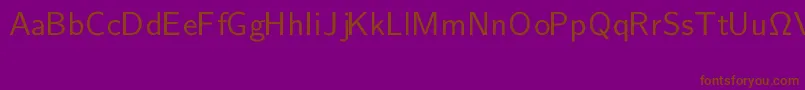 フォントCmSansserifRegular – 紫色の背景に茶色のフォント