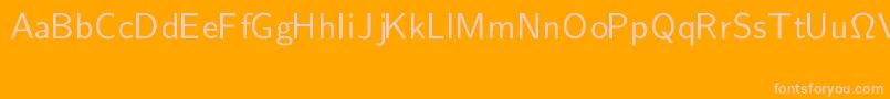 CmSansserifRegular Font – Pink Fonts on Orange Background