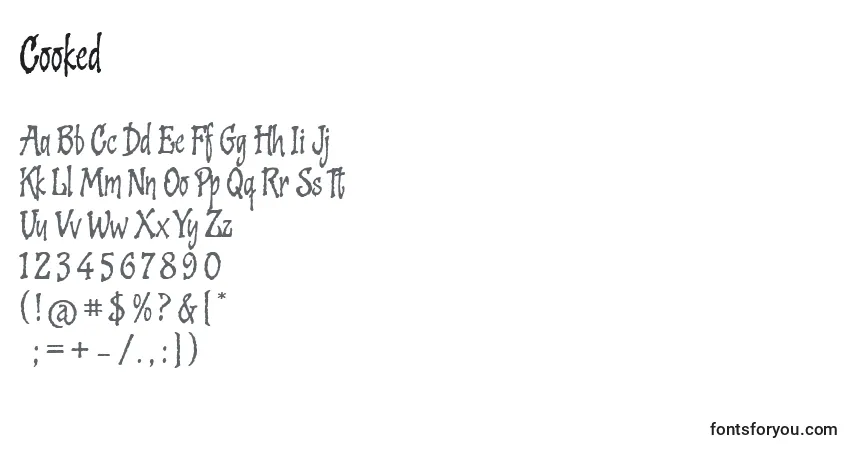 Fuente Cooked - alfabeto, números, caracteres especiales