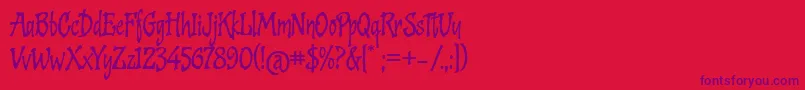 Cooked Font – Purple Fonts on Red Background