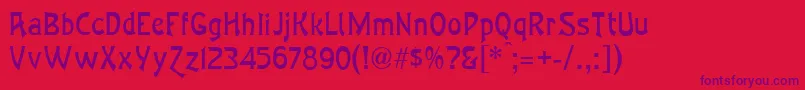 OceanaModernNormal Font – Purple Fonts on Red Background