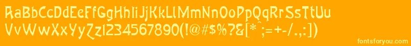 フォントOceanaModernNormal – オレンジの背景に黄色の文字