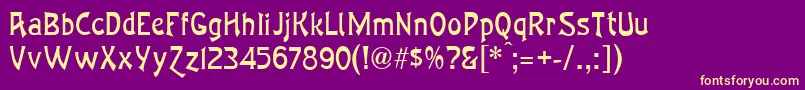 OceanaModernNormal Font – Yellow Fonts on Purple Background