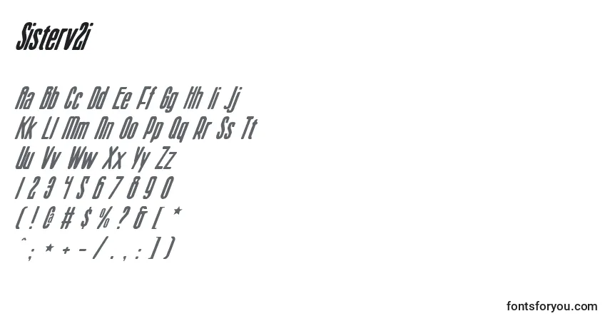 A fonte Sisterv2i – alfabeto, números, caracteres especiais