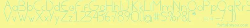 Police AvielBold – polices vertes sur fond jaune