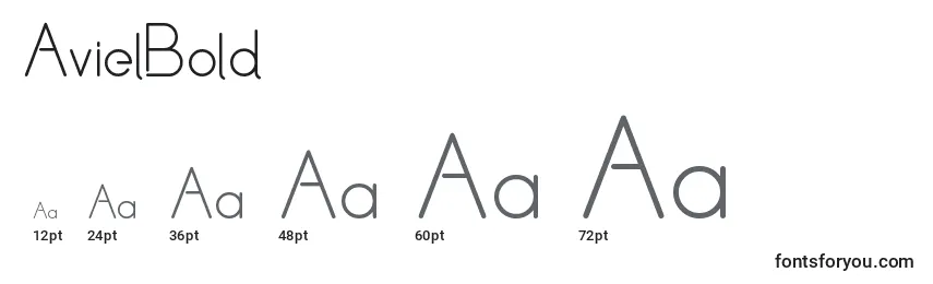 AvielBold Font Sizes