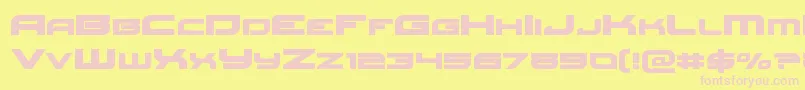 Redrocketexpand-fontti – vaaleanpunaiset fontit keltaisella taustalla