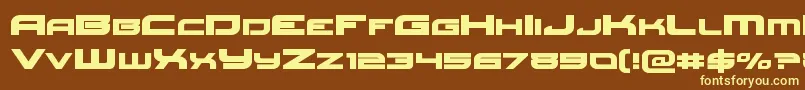 Redrocketexpand-fontti – keltaiset fontit ruskealla taustalla