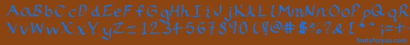 Ribbons2 Font – Blue Fonts on Brown Background