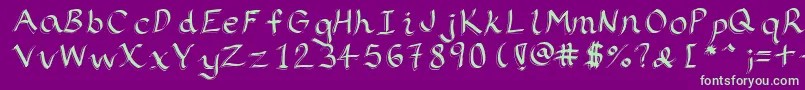 Ribbons2 Font – Green Fonts on Purple Background