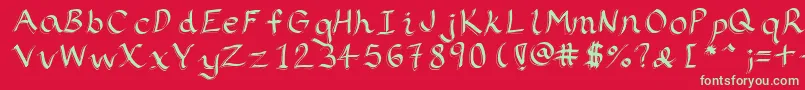 Weitere Informationen zur Ribbons2-Schriftart Ribbons2-Schriftart – Grüne Schriften auf rotem Hintergrund