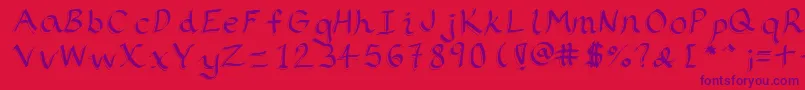 フォントRibbons2 – 赤い背景に紫のフォント
