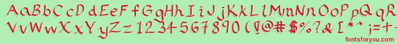 Ribbons2 Font – Red Fonts on Green Background