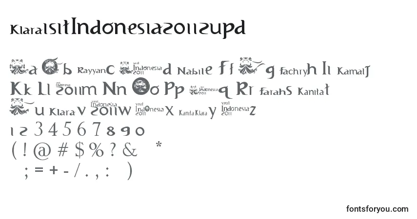 A fonte VisitIndonesia20112upd – alfabeto, números, caracteres especiais
