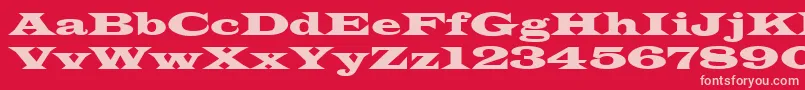 Latinwid Font – Pink Fonts on Red Background