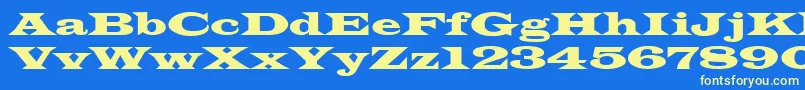 Latinwid Font – Yellow Fonts on Blue Background