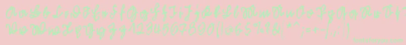 Kleinsfirstscriptpark Font – Green Fonts on Pink Background