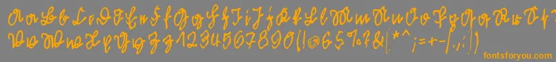 Kleinsfirstscriptpark Font – Orange Fonts on Gray Background