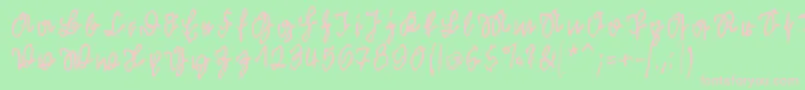 Kleinsfirstscriptpark Font – Pink Fonts on Green Background