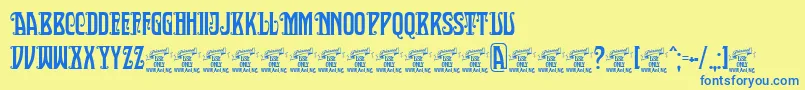 SultancafedecorPersonalUse Font – Blue Fonts on Yellow Background