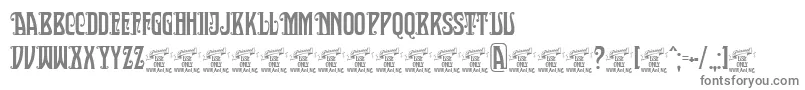 SultancafedecorPersonalUse-fontti – harmaat kirjasimet valkoisella taustalla