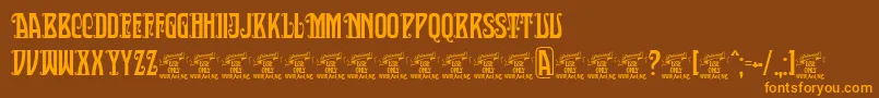 SultancafedecorPersonalUse-Schriftart – Orangefarbene Schriften auf braunem Hintergrund