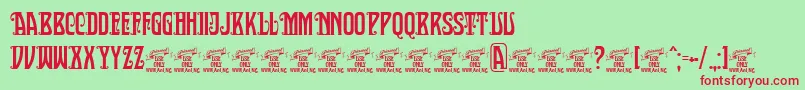 SultancafedecorPersonalUse Font – Red Fonts on Green Background