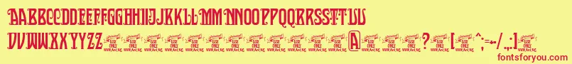 SultancafedecorPersonalUse Font – Red Fonts on Yellow Background