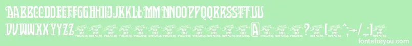 Шрифт SultancafedecorPersonalUse – белые шрифты на зелёном фоне