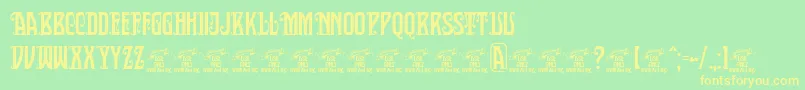 SultancafedecorPersonalUse Font – Yellow Fonts on Green Background
