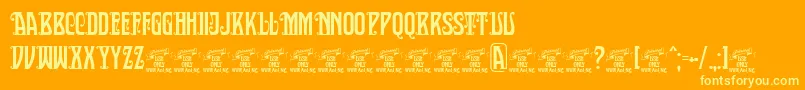 More about SultancafedecorPersonalUse Font SultancafedecorPersonalUse Font – Yellow Fonts on Orange Background