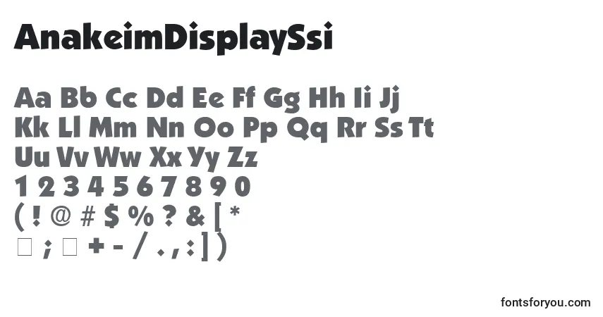 Czcionka AnakeimDisplaySsi – alfabet, cyfry, specjalne znaki