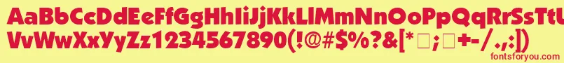 AnakeimDisplaySsi Font – Red Fonts on Yellow Background